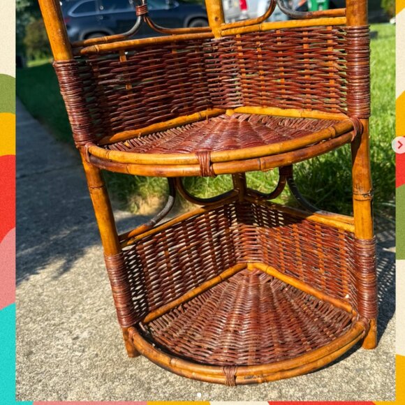🍃🍃Small Rattan Bamboo 2 Tier Shelf🍃🍃 - Picture 4 of 5